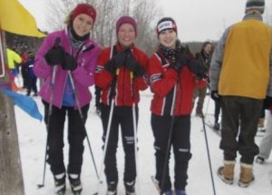 
Juniors Emma Lundgren, Brittany Pooley and Emily Knowlan are ready to practice for the Nordic Ski season.