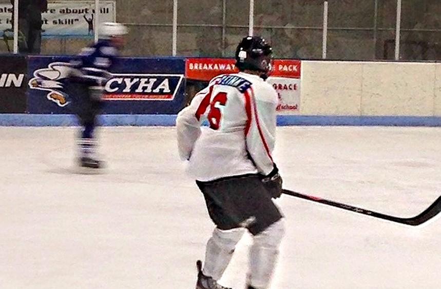 
Reinke skates across the ice during practice showing his leadership skills as captain of the boys hockey team.