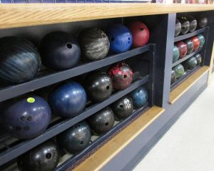 The Intramural bowling team is formed, students  look at the variety of bowling balls to pick which ball suits them best.