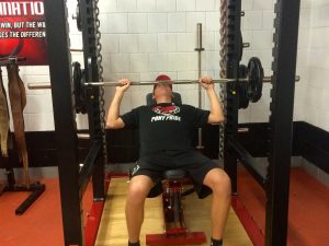 Seniors Eric Bromback and Mark Houle are improving their health in the weight room. We are trying to find places either before school, or after school and during P.E. time. to get the most minutes of physical activity a student can have, said Deb Van Klei.