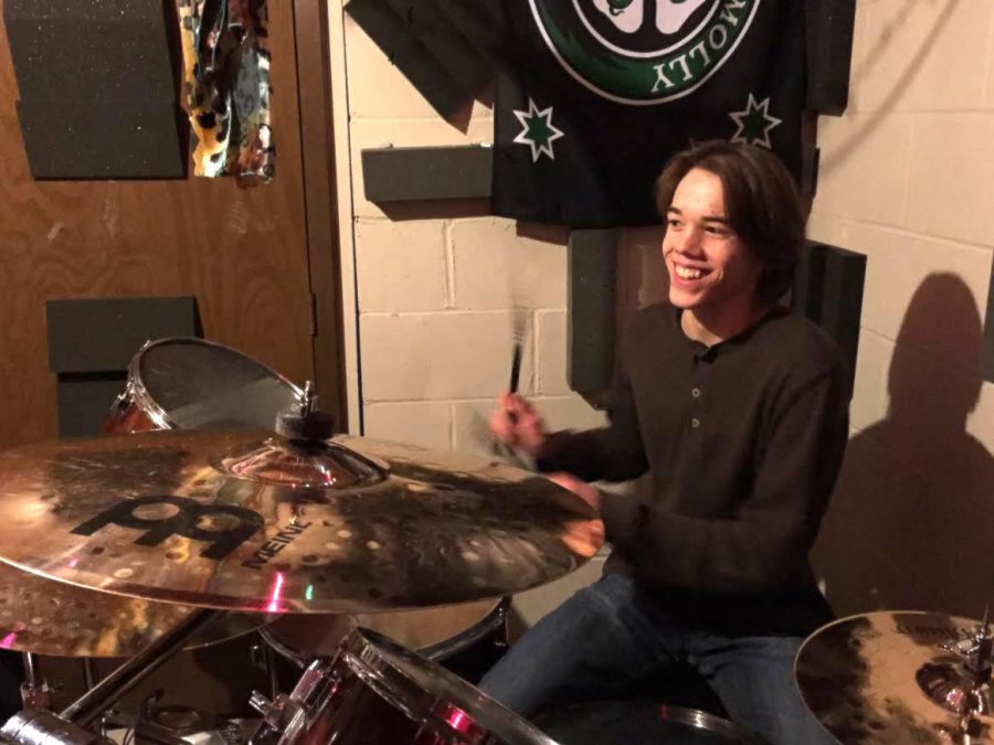 Senior Colin Campbell’s younger brother, Evan, plays the drums in their brotherly band Colin and the C-notes. “Playing with your family makes things easy because you can hold each other accountable,” said Campbell.