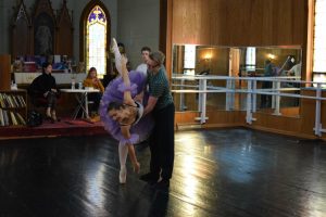 Senior Ava Wichser rehearses her “Dance of the Sugar Plum Fairy” with Joseph Roesler as one of the Sugar Plum Cavaliers. “I love to dance because there is always room to improve and push yourself more and more,” Wichser says.
