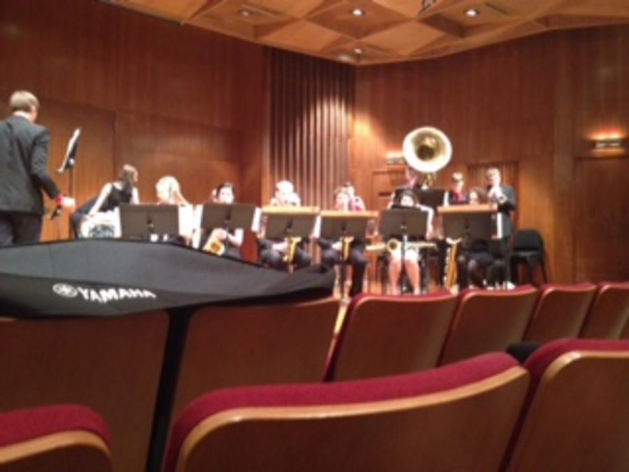 The Stillwater jazz band is performing in Lawrence, WI. Both of the jazz bands look forward to going to Lawrence every year because it is a great bonding opportunity for all of them.