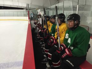 At practice on Nov. 20 at Lily Lake, the players wait to take the ice. Its important we work hard, Hamilton said. I believe we have more talent than other teams, but we need to be able to come together.