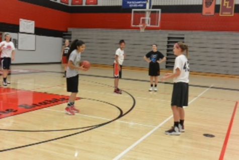 Not only is basketball a sport for  girls, nor just a team. Basketball has become a part of their lives, and their team has become a family for them. As junior Chelania Daniels passes the ball to freshman Megan Lampright, the smile on their faces proves their love for the sport. The girls work hard weekly together, and also have become incredible friends over the years. Senior Madison Schmidt explains her friendships developed through basketball by saying Ive always stuck with basketball because some of my best friends played it with me.