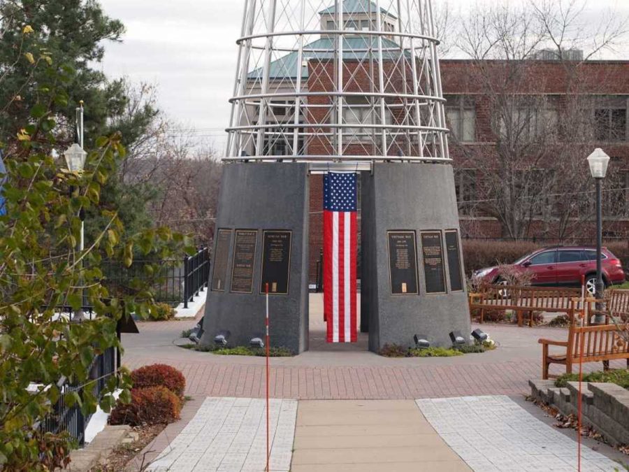 The Stillwater Veterans Memorial during the Veterans Day ceremony.