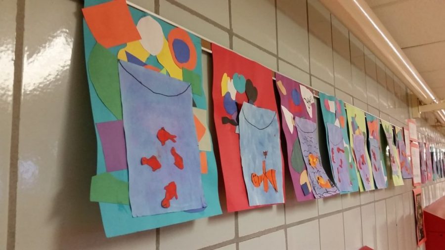 Artwork from the 4rd graders at Oak Park Elementary School. The minimum age required to compete in Da Vinci Fest is 4th grade, although these students participate in a much less competitive manor it is still a good opportunity to showcase their creativity early on.