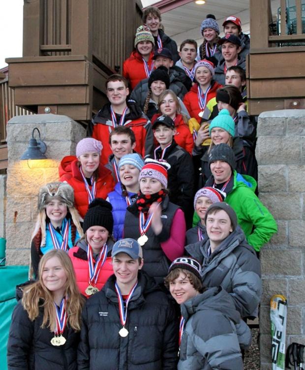 Athletes cheesing for the camera after the successful Buck Hill Invitational meet. Last year, the womens alpine ski team won every race in the season except for the Wild Invitational in which they placed second and the section meet at Giants Ridge in which they finished third in the section. The mens team also had a successful season, placing in the top four for all meets, winning the conference and placing fourth at sections. I think our whole program prides itself on, we really prepare these kids for the big races, more than any other program in the state. Other team we know are starting to look at what were doing and what races we compete in. We do five to six more invitational meets than any other program in the state. They dont race as much as we do. They dont train and prepare as much as we do, says Neubauer. 
