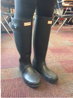 Another popular brand among teenagers today is Hunter boots. Junior Heather Leyh said, “I know those hunter boots are liked. I think they’re cute, but also very expensive.” 