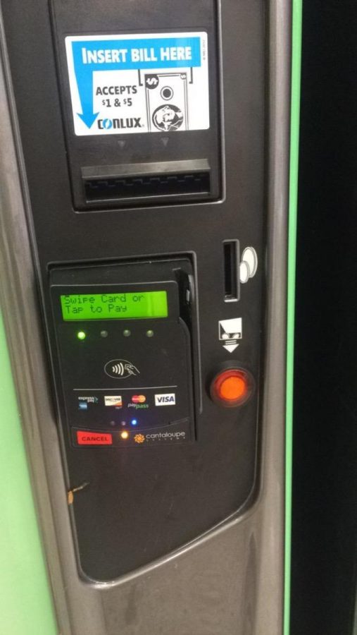The trending credit card vending machine in the SAHS cafe. 
