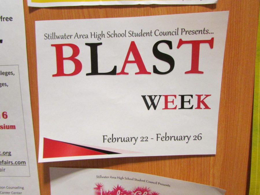 Blast week poster near the main office in the rotunda. I really like the idea of a blast week, it shows the community that ponies really care, Nathan Anderson.