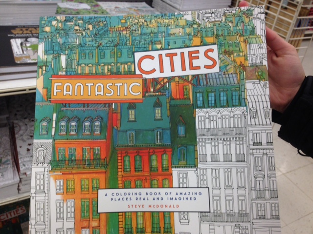 Adult coloring book cities