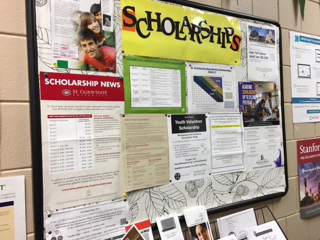 The College Career Center teaches students how they can receive scholarships from various schools. There is a packet given out and the beginning of the year supplying seniors with information on what scholarships they qualify for and how to apply.