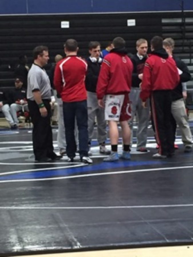 Ponies wrestlers and coach shake hands with their first opponents. I dont usually get nervous for my matches, but sometimes when I know a lot is on the line, I tense up. say Weiss.