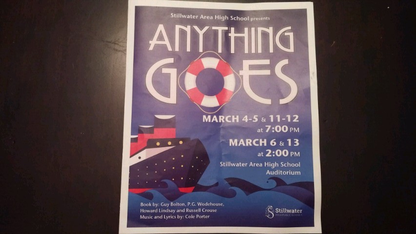 The spring musical “Anything Goes” has six performances on March 4-6 and March 11-13. They play is based around the mad antics going on on a ship bound from New York to London. The performance is very good, but the newly added pit band causes a little bit of trouble. “The most difficult part of the play is communication between the aspects of the play. The actors cannot see the band so weve had a couple miscommunications due to that,” senior Ellie McGinley says.
