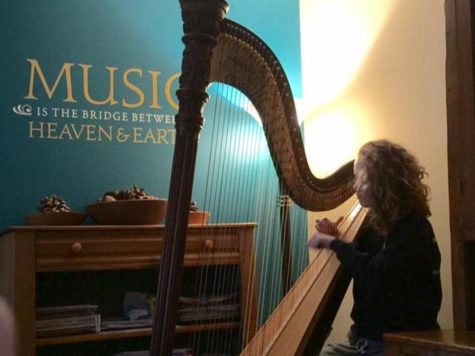 Brooke Knoll will be playing Claude Debussy’s Sacred and Profane dances on her harp, which she has been playing since she was six years old. “The Debussy dances were actually introduced to me by my cello teacher four years ago. I have loved them ever since,” Knoll says.
