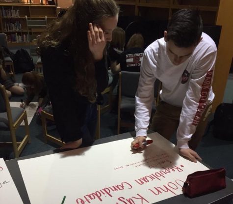 Students in the Young Democrats club believe in informing people not only about democratic candidates, but republican candidates as well. To inform students, they make posters, and hang them around the school.