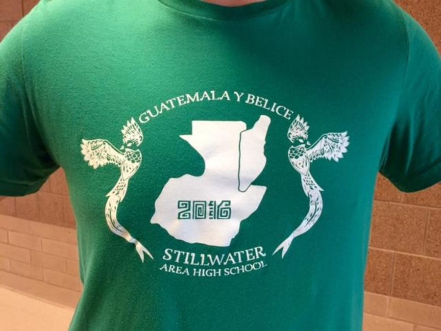 Students and teachers going on the trip to Guatemala and Belize have special made t-shirts to wear while exploring. I think the t-shirts are a really cute and fun idea. Im excited for all of us to show up to the airport together in them, senior Cela Peterson says.