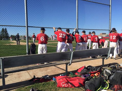 The JV team is watching patiently, cheering on their teammates, to close out the inning and win the game. I feel like we are starting to play together and embrace the team aspect of the game of baseball. I hope we can continue with this success for the rest of league and into playoffs, Laubscher says.