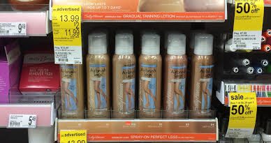 Sally Hansen’s Airbrush Legs spray for sale at Walgreens at a cheap price. The colors range from “Fairest Glow” to “Deep Glow”. Unlike tanning, lotions and sprays show instant results. Junior Christabelle Mulcahy says, “If you apply it right, it will give you a very even and tan look. If you aren’t careful though, it can get blotchy and uneven in places.”