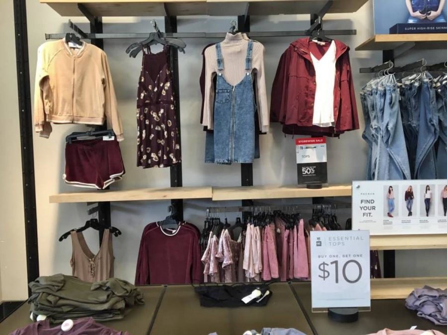 A favorite store of many, Pacsuns fall outfit display.  “I hate blending into a crowd when it comes to fashion.” Gabby Kraus says.