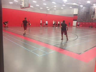 Two dodgeball teams prepare for the semi-finals. Although not many students know about fall intramural sports, senior Austin Dowdall says, You wont regret signing up. It will be the most fun you have in high school. 