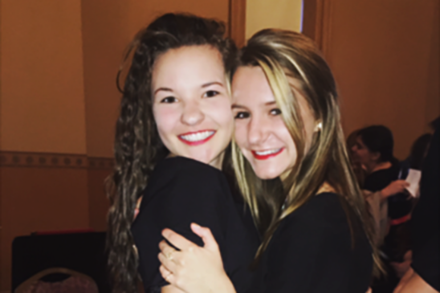 Junior Sophie Rondeau (left), and Junior Sophie Vogel (right) at the Historic Courthouse in Stillwater after a Con Amici concert. “Playing at the historic courthouse was incredible because I got to share the experience with the Con Amici family. ‘Con Amici’ literally means ‘with friends’ in Italian and it really encompasses our group,” Rondeau says.