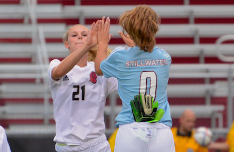 This photo was taken on September 19, 2016 at the Stillwater High School soccer field. In this photo Hanah is shown high fiving her teammate. She is a team player and is a very supportive teammate. Hannah not only tries to make herself better, but the people around her too. 

Photo credit to Wendy Clements