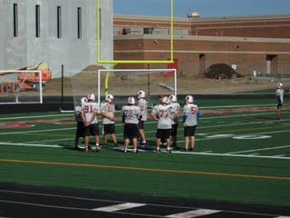 The Ponies offensive line during walkthrough prior to the game against White Bear Lake.  Junior Eric Larson said of Jackson Dunleaps emergence No we didnt expect it. He was always a backup and outworked everyone but nobody expected this.