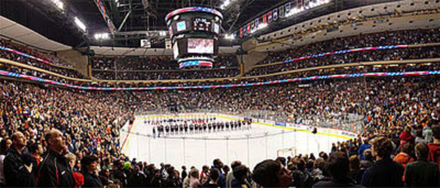 Photo by Jack Reinseth-
This is a picture of the state hockey tournament. Manning says, “There’s definitely unfinished business from last year, having lost our second and third games in the tourney. We expected a lot more last year, but all the more reason to work harder to make sure that doesn’t happen again.”