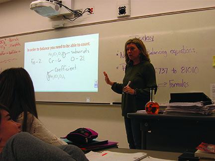 After missed weeks of school due to recovery time from brain surgery, chemistry teacher Shelly Holmberg is now back teaching in her classroom. “I am super happy to be back. People underestimate that just a normal life is a blessing,” Holmberg says.