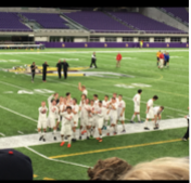 The Ponies celebrate winning the state championship on Nov. 3. “It was so surreal winning the championship,” senior defender Patrick Allan says. “I’ve been on the varsity team since I was a freshman, and all I’ve wanted to do is win. Finally doing it means the world to me and I’m glad I got to do it with this group of guys.”
