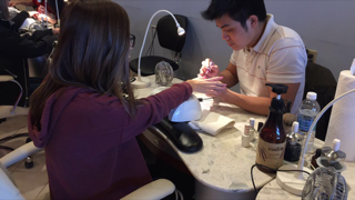 Junior Veda Campbell getting her nails done at Koi Nail Salon, in Stillwater. Campbell says, I love getting acrylics because they are trendy and make me feel more confident. It is also super fun to go with your friends.