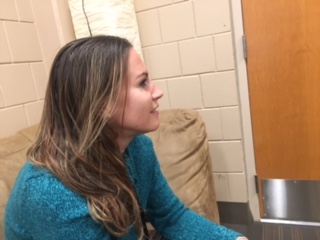 Geigle talks with a student on a Friday after school. An important strategy used is using empathy and compassion and insuring a judgement free zone, this isnt about if I think they are a good or bad person. They are who they are and we talk about the strengths and limitations they struggle with, Geigle says. 
