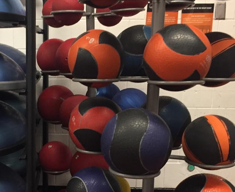 An  important part of the weight room is the medicine ball. Medicine balls can help to get stronger abs, calves, shoulders, or pretty much anything. Schwerzler says, I like the medicine balls because instead of being on your own when doing workouts you can pass the medicine ball to a partner and workout together.
