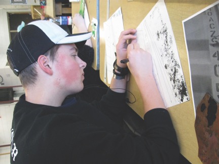 Junior Tate Johnson in AP studio art class, working on an assignment. Ive been interested in art ever since I can remember and being involved with art has always been a part of my life, says Tate.