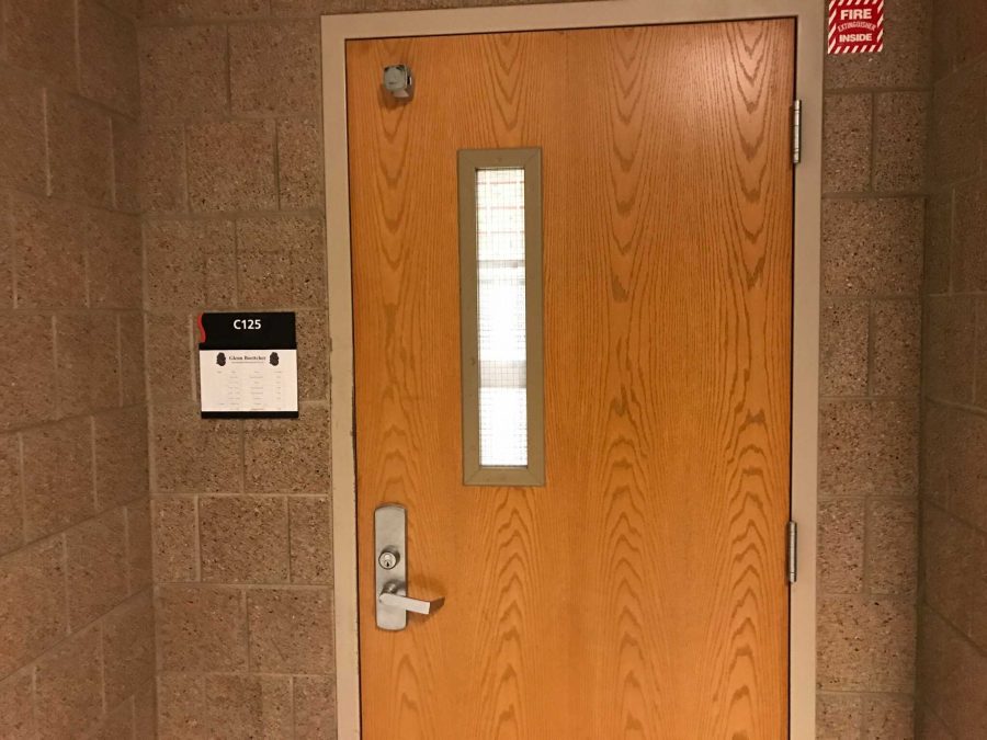This is the entrance of the classroom where Glenn Boettcher teaches. His room number is C125, and he teaches Food Science, Animal Science, Forestry, and etc.