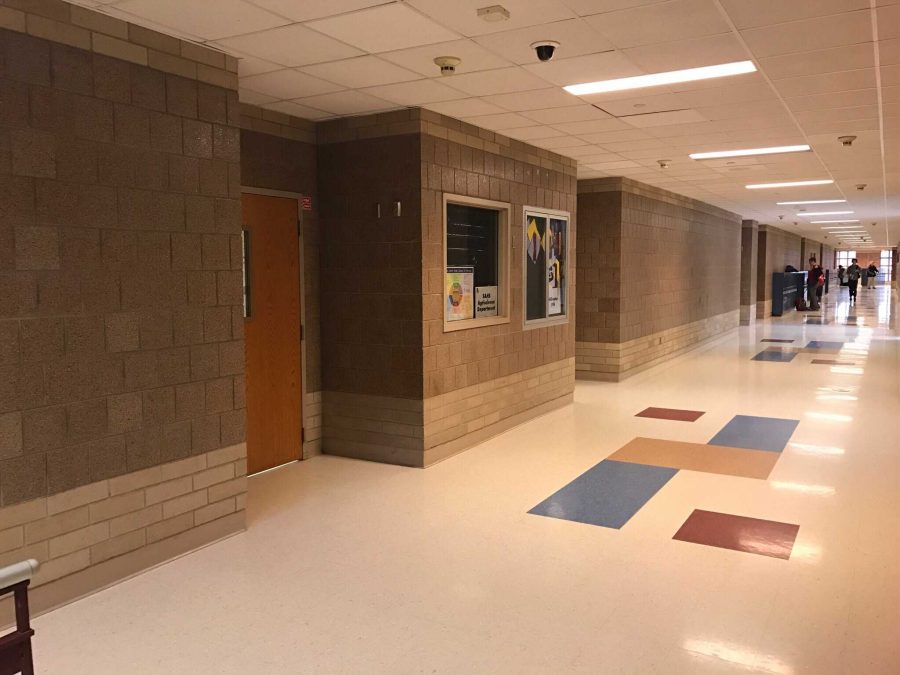 This is the right wing of the science hallway where Boettchers classroom is located. I admire that Mr. Boettcher likes to teach the class I enjoy the most, junior Mac Cernohous says.