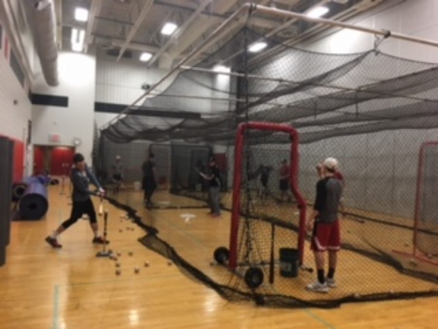 The team has been doing optional hitting on Monday and Wednesdays for the past couple of months. Junior Mark Roettger says, “I use it as an opportunity to get better every practice.”