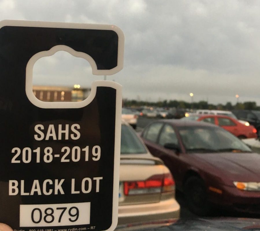 Before school students file into their respective lots. This is the largest lot, the black lot. 