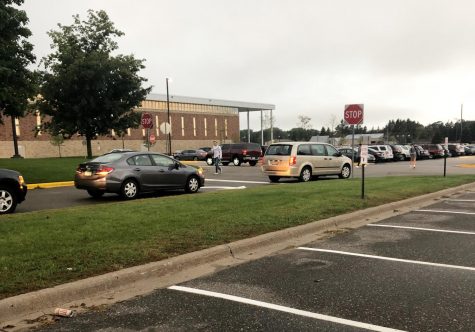 A typical morning in the parking lot. 