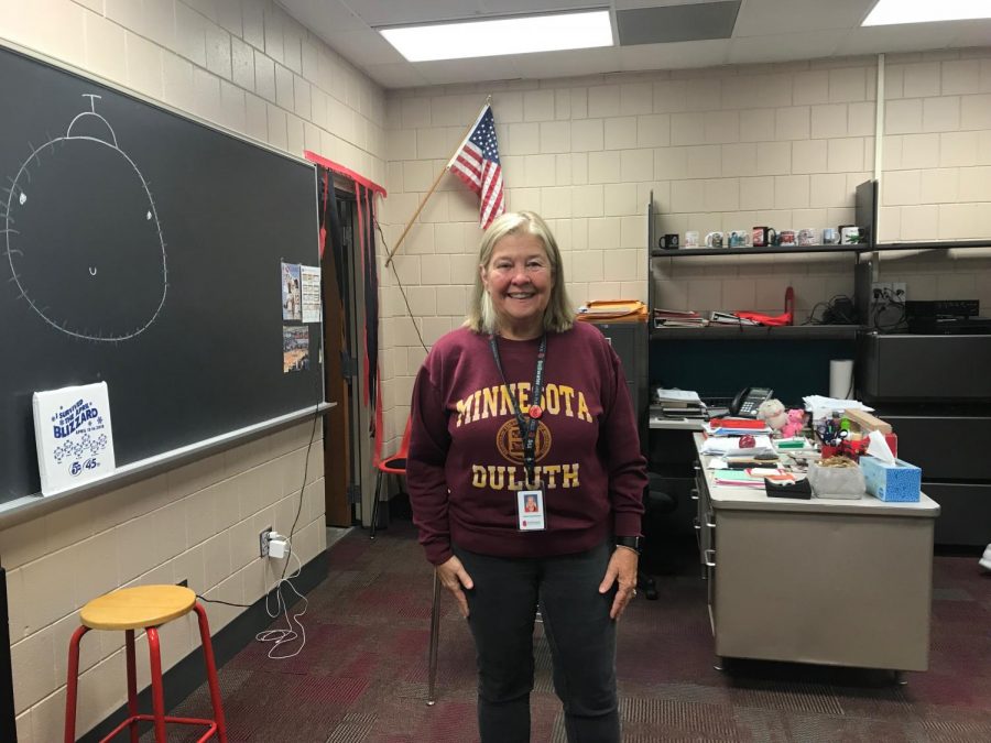 Photo by Grace Silbernick 
Debbie Drommerhausen starts her day in her 45th year of teaching.  