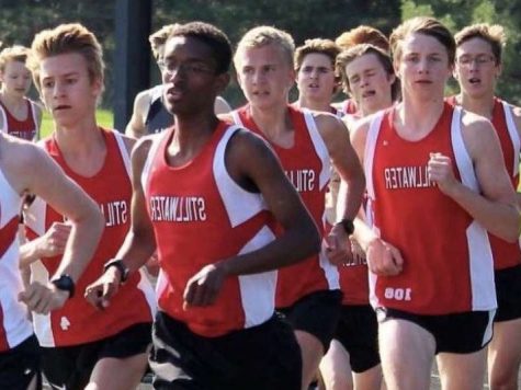 Boys from the Stillwater cross country run tirelessly after school, outside on the new track during the fall season.