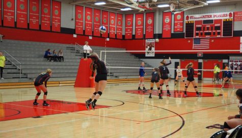 Senior Kate Raddatz serves the ball to Spring Lake Park in the first set. Stillwater went on to win 3-0 to move on to play Centennial Oct. 29 at 7 p.m.