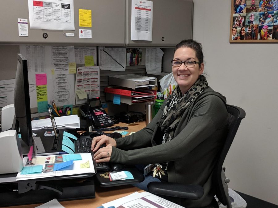 Rahel Anselmo works at her desk by planning Principal Bachs day and coordinating with students and staff. Anselmo has been working in her current position for almost 5 years, and loves what she does.