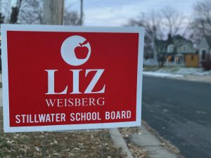 School board elect Liz Weisberg had signs  placed all over the district and won 16.6 percent of the votes.