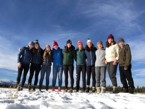 The girls nordic varsity team trains in Yellowstone, Wyoming from Nov. 16-24 for a training camp. The girls in the picture from left to right are Emma Albrecht, Libby Tuttle, Piper Wilson, Sydney Peterson, Emma Bourne, Liv Myers, Gabi Danielson, Amelia Lehmann, Louisa Ward, and Maddy Koltun.