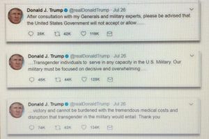 President Donald Trump tweeted about the transgender military ban when it first went into place back in 2017. It was blocked, and then reinstated in late January with a 5-4 vote from the Supreme Court. 
