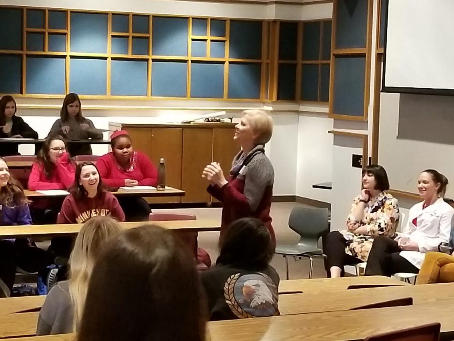 Lee Valsvik, Class of 1978, spoke at the Girl Power Event Feb. 5. She spoke about her career as a radio show host and her experiences on various morning news programs.