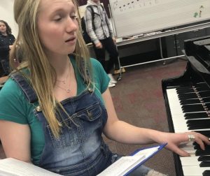 Senior Molly Puhrmann will continue to practice and rehearse each day until Les Miserables opens in April. She does anything from vocals to blocking on stage, to preparing.